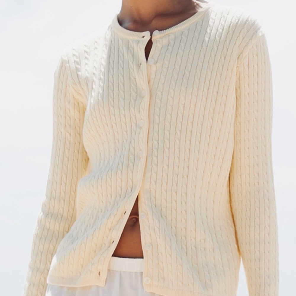 Nwt Saks Fifth Avenue Cashmere Long-Sleeved, Button-Down Cardigan, Cream